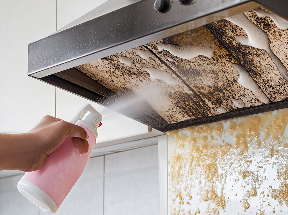 Deep cleaning of chimney hood (outer surface)